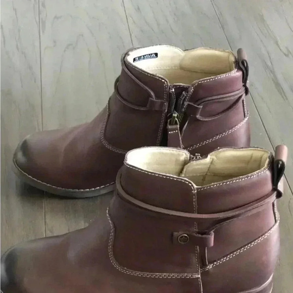 NWOT Spenco Durango Leather Ankle Boots, zip side, French Roast Brown - Size 7.5 - Picture 4 of 9